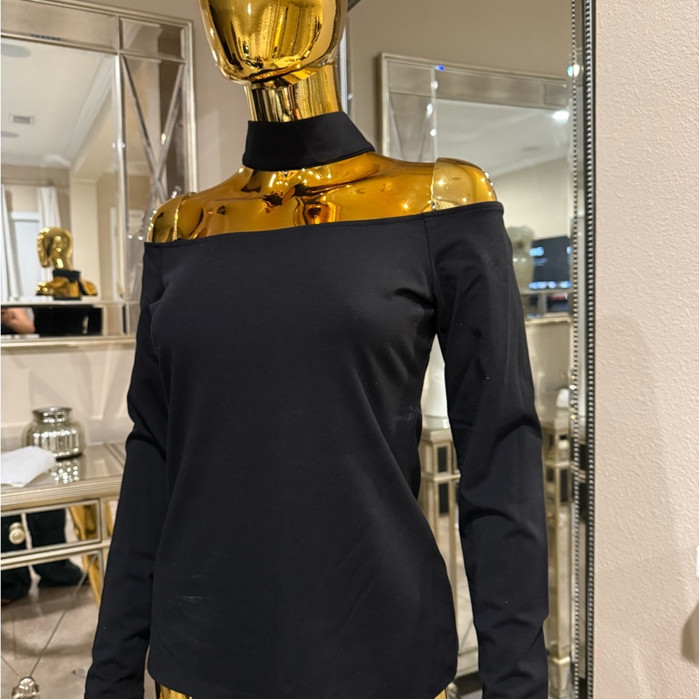 Guess Black Off-Shoulder Long Sleeve Top